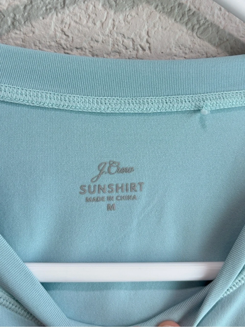 J. Crew Sunshirt Light Blue Rash Guard Long Sleeve Swim Sun Shirt Size Medium